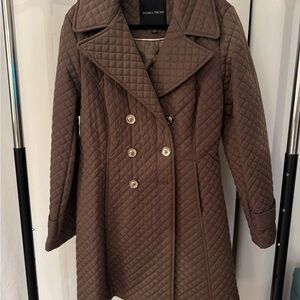 Ivanka Trump Brown Quilted Trench Coat